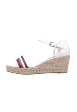 Tommy Hilfiger Damen MID Corporate FW0FW07078 Wedge-Espadrilles, Weiß (Ecru), 38 EU von Tommy Hilfiger