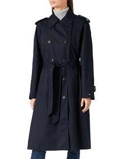 Tommy Hilfiger Damen Mantel 1985 Cotton Blend Trench Trenchcoat, Blau (Desert Sky), 40 von Tommy Hilfiger