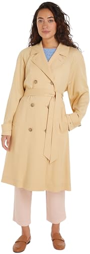 Tommy Hilfiger Damen Mantel Trenchcoat, Beige (Harvest Wheat), 32 von Tommy Hilfiger