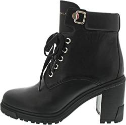 Tommy Hilfiger Damen Outdoor Heel LACE UP Boot FW0FW06726 Mittelhohe Stiefel, Schwarz (Black), 36 EU von Tommy Hilfiger