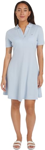 Tommy Hilfiger Damen Polokleid Kurzarm, Blau (Breezy Blue), M von Tommy Hilfiger