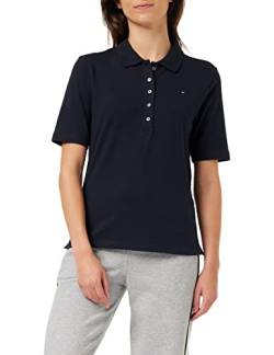 Tommy Hilfiger Damen Poloshirt Kurzarm 1985 Pique Polo Regular Fit, Blau (Desert Sky), M von Tommy Hilfiger