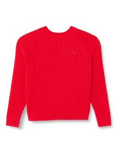 Tommy Hilfiger Damen Pullover C-Neck Sweater Strickpullover, Rot (Fireworks), 46 von Tommy Hilfiger