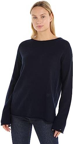 Tommy Hilfiger Damen Pullover Soft Wool Boat-Neck Strickpullover, Blau (Desert Sky), XL von Tommy Hilfiger