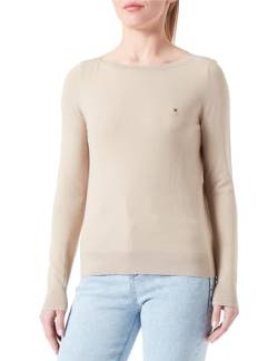 Tommy Hilfiger Damen Pullover Strickpullover, Beige (Beige), L von Tommy Hilfiger