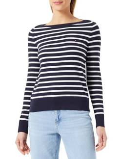 Tommy Hilfiger Damen Pullover Strickpullover, Mehrfarbig (Desert Sky/ Ecru Stp), L von Tommy Hilfiger