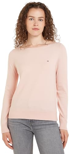 Tommy Hilfiger Damen Pullover Strickpullover, Rosa (Whimsy Pink), L von Tommy Hilfiger