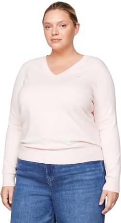 Tommy Hilfiger Damen Pullover V-Ausschnitt, Rosa (Whimsy Pink), 50 von Tommy Hilfiger