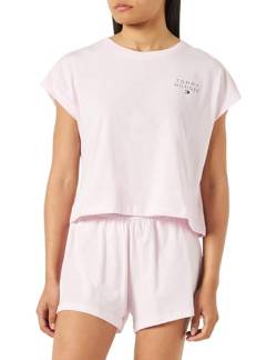 Tommy Hilfiger Damen Pyjama-Set Jersey Kurz, Rosa (Light Pink), XS von Tommy Hilfiger