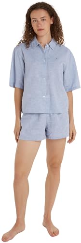 Tommy Hilfiger Damen Pyjama-Set Short Sleeve Kurz, Blau (Horizon Stripes Blue), M von Tommy Hilfiger