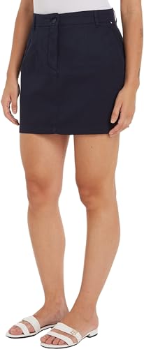 Tommy Hilfiger Damen Rock Cotton Chino Skirt Minirock, Blau (Desert Sky), 44 von Tommy Hilfiger