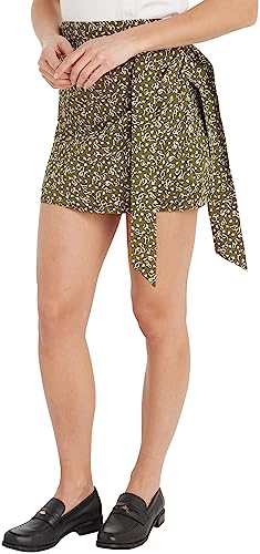 Tommy Hilfiger Damen Rock Feather Print Minirock, Mehrfarbig (Feather Print/ Putting Green), 46 von Tommy Hilfiger