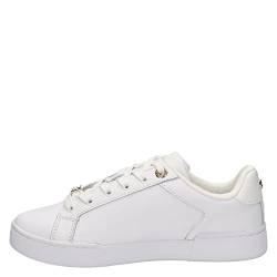 Tommy Hilfiger Damen Runner Sneaker Court Sportschuhe, Weiß (White/Gold), 41 EU von Tommy Hilfiger