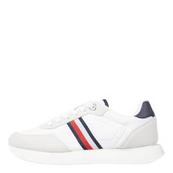 Tommy Hilfiger Damen Runner Sneaker Essential Runner Global Stripes Sportschuhe, Weiß (White), 38 von Tommy Hilfiger