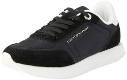 Tommy Hilfiger Damen Runner Sneaker Essential Runner Sportschuhe, Schwarz (Black), 39 von Tommy Hilfiger