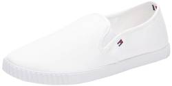 Tommy Hilfiger Damen Schuhe Canvas Slip-On Sneaker Slipper, Weiß (White), 38 von Tommy Hilfiger