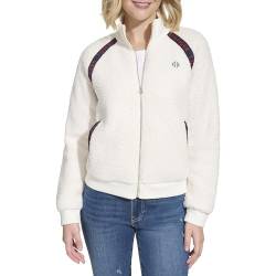 Tommy Hilfiger Damen Sherpa Reißverschluss Jacke, Weiches Elfenbein, S von Tommy Hilfiger