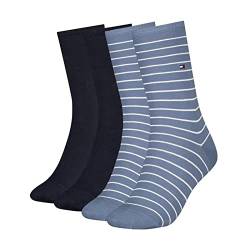 Tommy Hilfiger Damen Small Stripe Socks Socke, navy light blue, 35-38 von Tommy Hilfiger