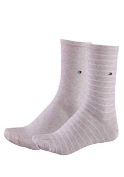Tommy Hilfiger Damen Small Stripe Socks Socken, Light Beige Melange, 39-42 EU von Tommy Hilfiger