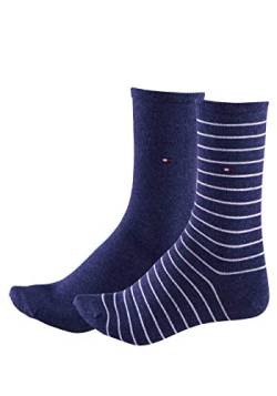 Tommy Hilfiger Damen Small Stripe Socks Socken, Midnight Blue, 35-38 EU von Tommy Hilfiger