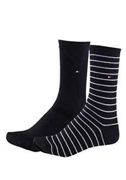 Tommy Hilfiger Damen Small Stripe Socks Socken, Schwarz, 39-42 EU von Tommy Hilfiger