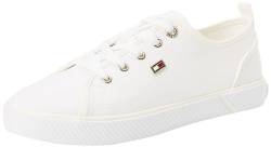 Tommy Hilfiger Damen Sneaker Canvas Schuhe, Weiß (White), 37 von Tommy Hilfiger