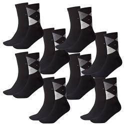 Tommy Hilfiger Damen Socken Check Casual Socken 8er Pack, Größe:35-38, Farbe:Black (200) von Tommy Hilfiger