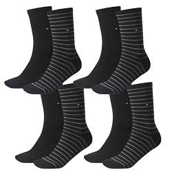 Tommy Hilfiger Damen Socken Small Stripe Casual Socken 4er Pack, Größe:39-42, Farbe:Black (200) von Tommy Hilfiger
