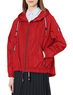 Tommy Hilfiger Damen Sportlicher Kapuze Windbreaker, Purpurrot, L von Tommy Hilfiger