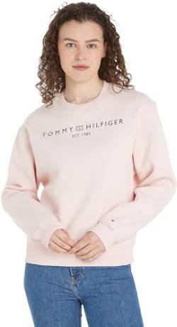 Tommy Hilfiger Damen Sweatshirt Mdrn Reg Corp Logo C-Nk Swtshrt ohne Kapuze, Rosa (Whimsy Pink), S von Tommy Hilfiger