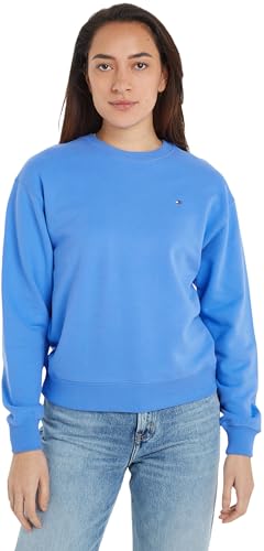 Tommy Hilfiger Damen Sweatshirt Reg Flag On Chest Swtshrt ohne Kapuze, Blau (Blue Spell), XL von Tommy Hilfiger