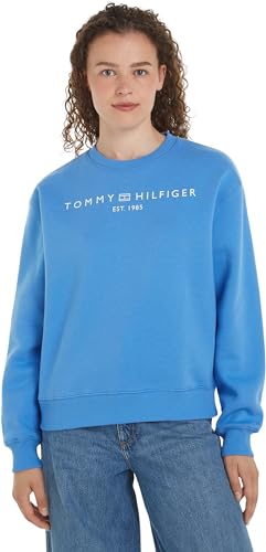Tommy Hilfiger Damen Sweatshirt ohne Kapuze, Blau (Blue Spell), XXL von Tommy Hilfiger