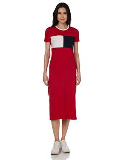 Tommy Hilfiger Damen T-Shirt-Kleid, Scarlet Midi, X-Klein von Tommy Hilfiger