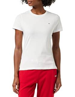 Tommy Hilfiger Damen T-Shirt Kurzarm Heritage Rundhalsausschnitt, Weiß (Classic White), XXL von Tommy Hilfiger