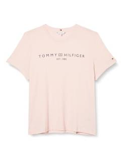 Tommy Hilfiger Damen T-Shirt Kurzarm Reg Corp Logo C-Nk Ss Rundhalsausschnitt, Rosa (Whimsy Pink), XS von Tommy Hilfiger