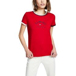 Tommy Hilfiger Damen T3ah0fee-sca-xs T-Shirt, Scharlachrot, X-Klein von Tommy Hilfiger