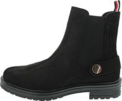 Tommy Hilfiger Damen TH Coin Flat Boot FW0FW06742 Niedrige Stiefel, Schwarz (Black), 41 EU von Tommy Hilfiger