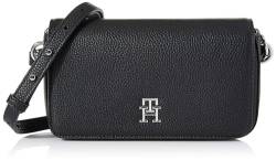 Tommy Hilfiger Damen TH Emblem Flap Crossover AW0AW15180 Crossovers, Schwarz (Black) von Tommy Hilfiger