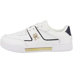 Tommy Hilfiger Damen TH PREP Court FW0FW06859 Cupsole Sneaker, Weiß (White/RWB), 38 EU von Tommy Hilfiger