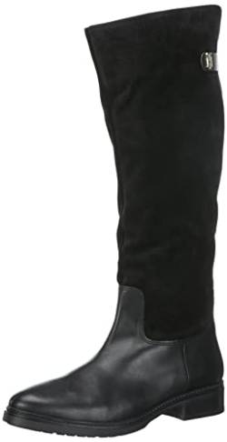 Tommy Hilfiger Damen TH Suede LONGBOOT Mode-Stiefel, schwarz, 38 EU von Tommy Hilfiger