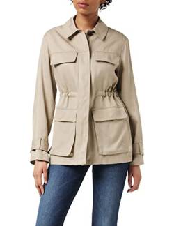 Tommy Hilfiger Damen Tencel Twill Shacket Jacke, Beige, 38 von Tommy Hilfiger