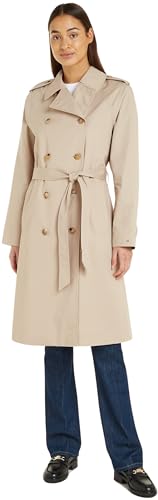 Tommy Hilfiger Damen Trenchcoat Cotton Classic Lang, Beige (Beige), 38 von Tommy Hilfiger