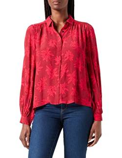 Tommy Hilfiger Damen VIS Crepe FLORAL Blouse LS Hemd, Mid Scale Bloom/Pink Splendor, 34 von Tommy Hilfiger