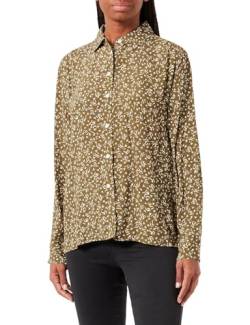 Tommy Hilfiger Damen VIS Crepe Shirt WW0WW39678 Freizeithemden, Grün (Feather Print/Putting Green), 34 von Tommy Hilfiger