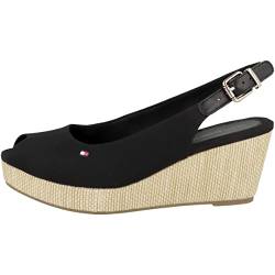 Tommy Hilfiger Damen Wedge Espadrilles Iconic Elba Sling Back Wedge Keilabsatz, Schwarz (Black), 40 EU von Tommy Hilfiger