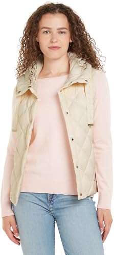 Tommy Hilfiger Damen Weste Classic Lw Down Quilted Vest Steppweste, Weiß (Calico), XXL von Tommy Hilfiger