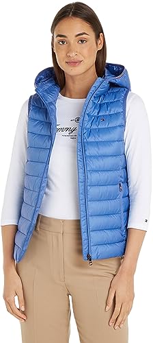 Tommy Hilfiger Damen Weste Padded Global Stripe Steppweste, Blau (Iconic Blue), L von Tommy Hilfiger