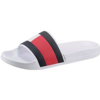 Tommy Hilfiger ESSENTIAL FLAG POOL SLIDE Badepantolette, Sommerschuh, Poolslides, Schlappen, in schmaler Form von Tommy Hilfiger