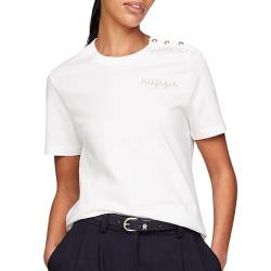 Tommy Hilfiger Gold Button Shirt Damen - S von Tommy Hilfiger