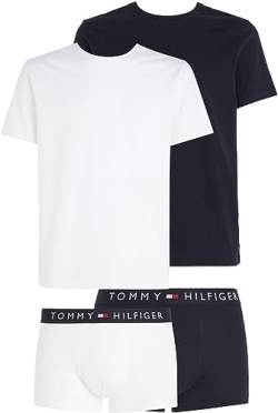 Tommy Hilfiger Herren 3P Trunk & 2P Tee Set UM0UM03036 Geschenkpackungen, Weiß (White/Desert Sky), M von Tommy Hilfiger